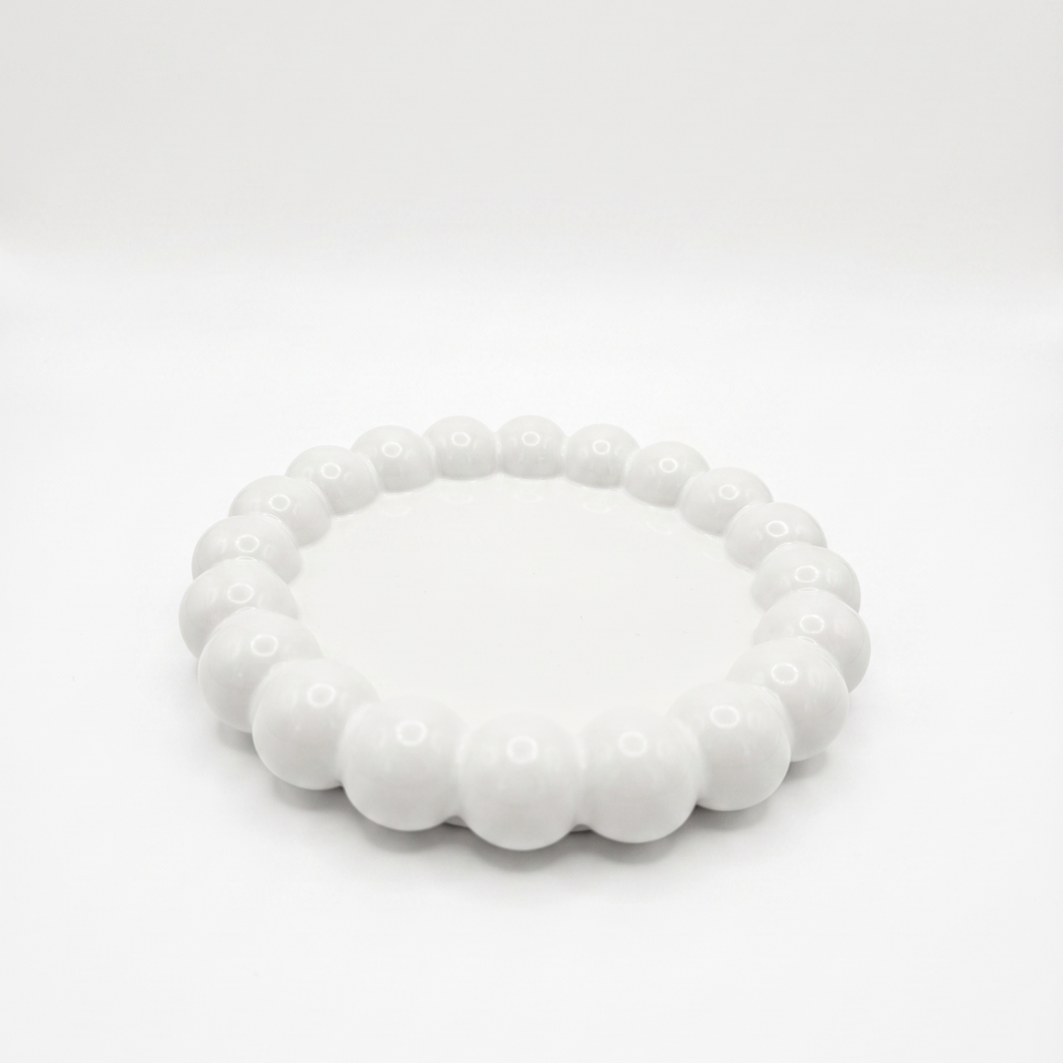 Designový podnos Perla - Bílá / Stříbrná