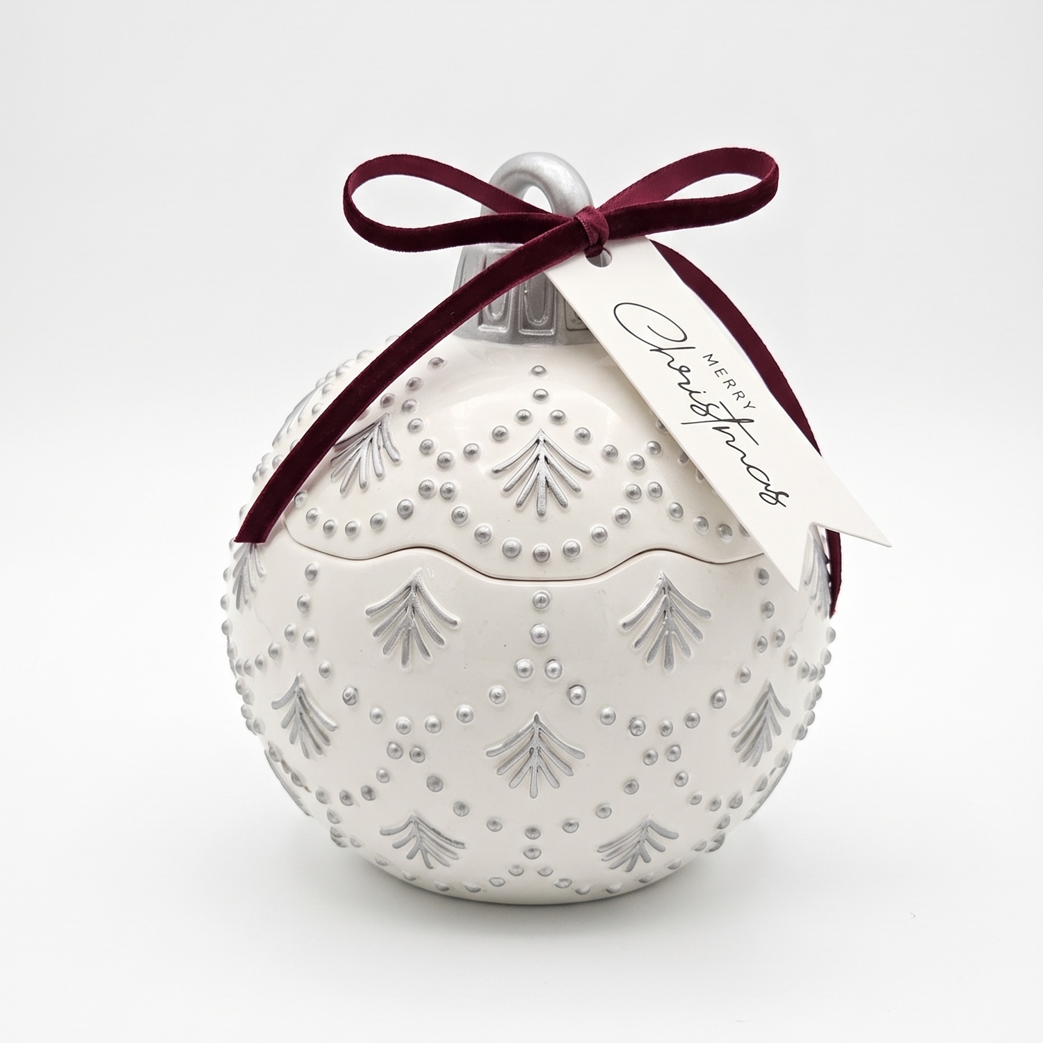 Svíčka Christmas Bauble Enchanted MINI - Bílá / Stříbrná / Zimní kouzlo / MINI