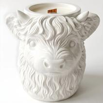 Svíčka Highland Cow - Bílá / Vanilka