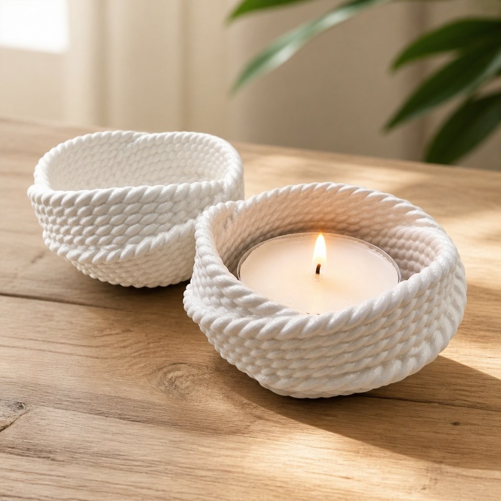 Designový svícen Příze – Bílý